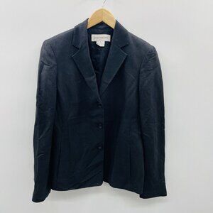 Jones New York Womens Size 8 Career Linen Blend Blazer Suit Jacket in Black